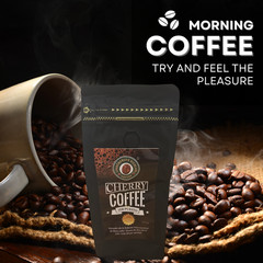 Cherry Coffee Roasted Bean From Peru Premium Roast 250g Pack Home Arabica Gift