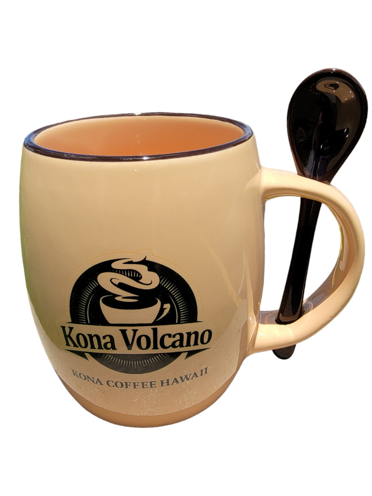 Kona Volcano Coffee Mug Ceramic W/Spoon 450mil/15.2oz