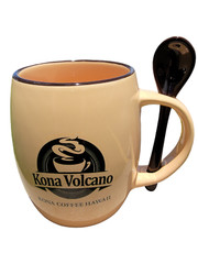 Kona Volcano Coffee Mug Ceramic W/Spoon 450mil/15.2oz