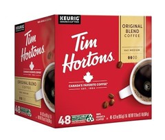 Tim Hortons Medium Roast Coffee Beans 48 Count Original Blend Home Brewing