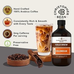Christopher Bean Decaf Colombian Cold Brew Coffee-Easy to Enjoy Sweet Bottle
