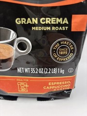 Lavazza Espresso Barista Gran Crema Whole Bean Coffee Medium Roast 2.2lb /T-3