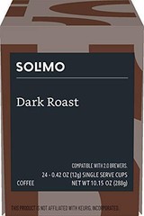 Amazon Brand – Solimo Coffee Pods, Dark Roast, 24 Count (Pack of 1)