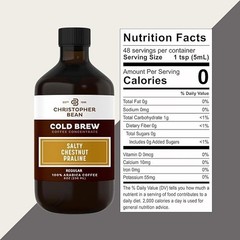 Christopher Bean Salty Chestnut Praline Cold Brew Coffee Bottle Concentrate