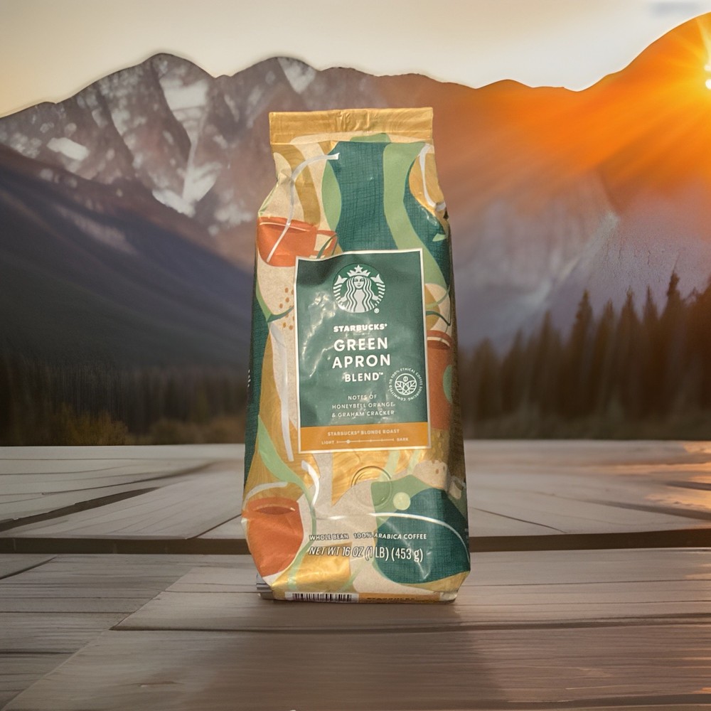 Starbucks GREEN APRON BLEND Whole Bean Coffee 1lb Bag – STORE CLOSING BUYOUT