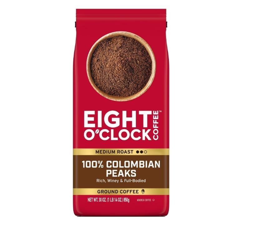 Eight O’Clock Coffee Medium Roast Whole Bean 100% Colombian Peaks Coffee 30 oz