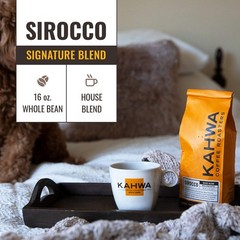 Kahwa Coffee Sirocco Medium Dark Roast House Blend Whole Bean Coffee 1 lb Bag