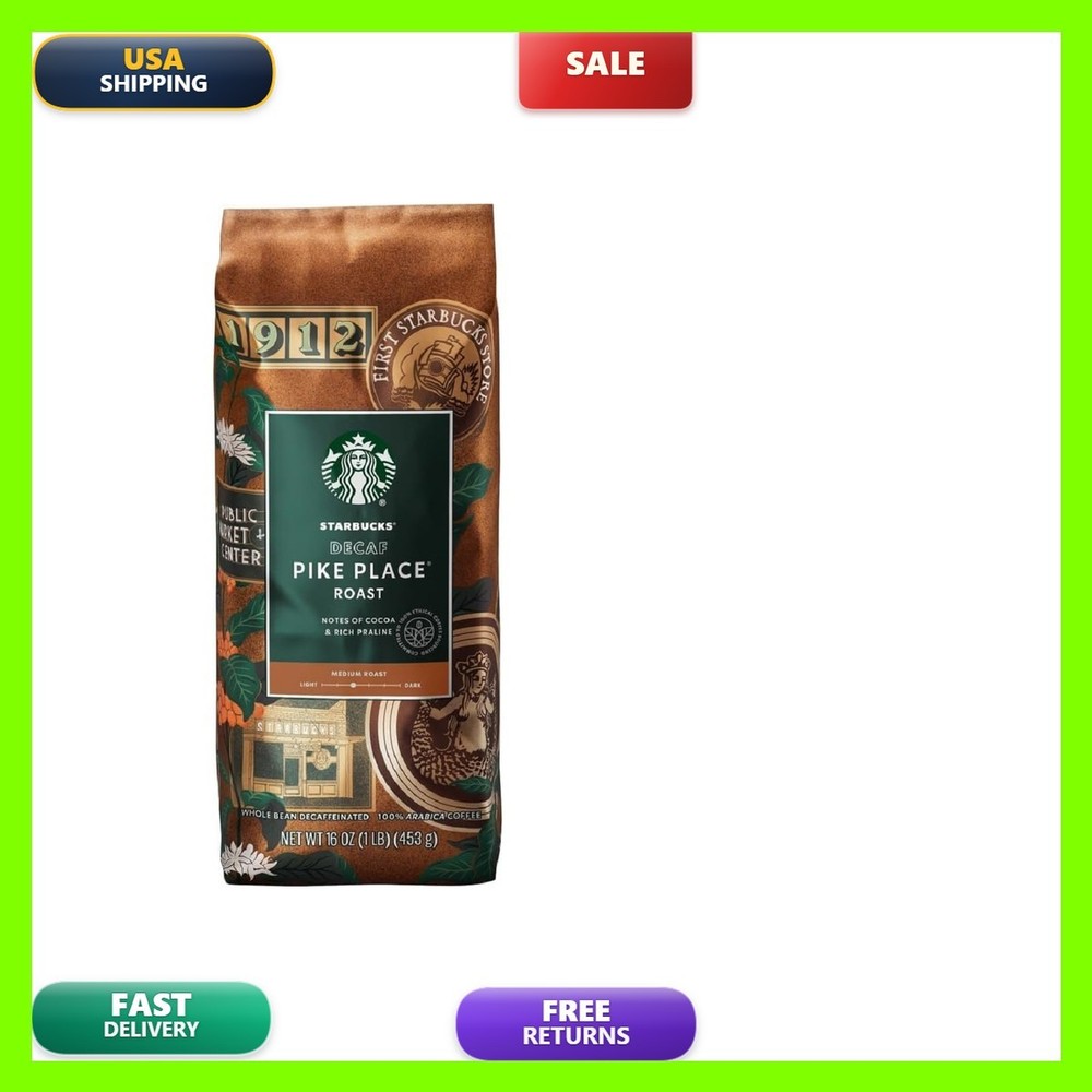 Starbucks Pike Place Decaf Whole Bean Coffee