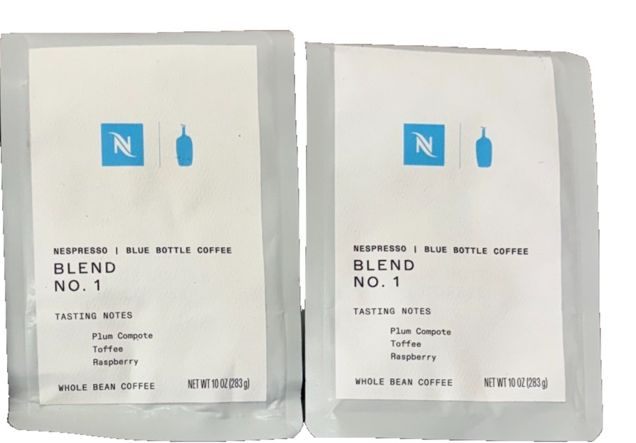 Blue Bottle Blend No. 1 Whole Bean Coffee 10 oz Bag, 2pk, **OLD STOCK**