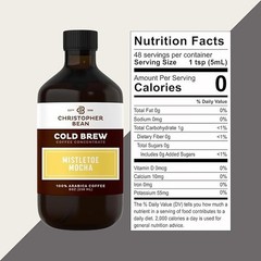 Christopher Bean Mistletoe Mocha Cold Brew Coffee Concentrate Sweet Bottle