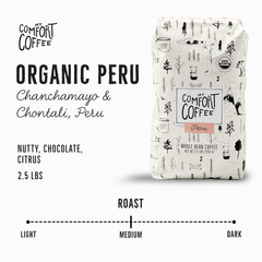 Organic Peru Medium Roast, . Pounds – Flavor Notes of Nutty, Chocolate, & Citrus