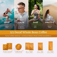 Decaf Medium Roast Whole Bean Coffee 12oz – USDA Organic, Specialty-Grade, Mold