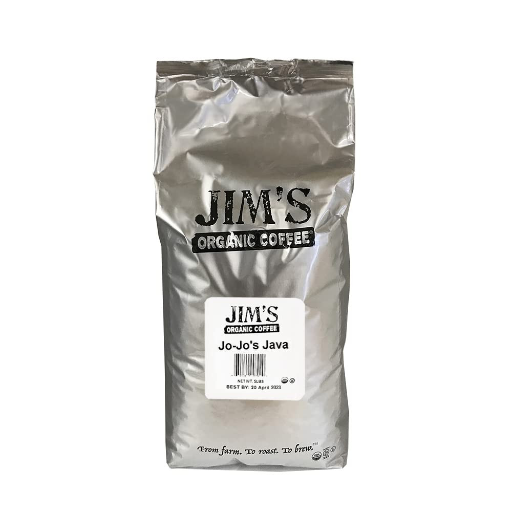 Jim’s Organic Coffee Jo-Jo’s Java Blend Whole Bean 5lb Medium Light Roast