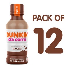 Dunkin’ Mocha Iced Coffee Bottle, 13.7 fl oz, 12 Pack Fl Oz (Pack of 12)