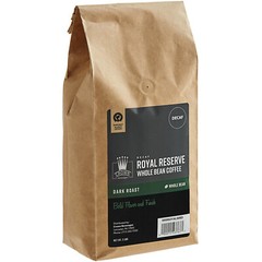 Crown Beverages Royal Reserve Sumatra Decaf Whole Bean Coffee 2 lb. – 5/Pieces