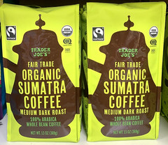 2 Packs Trader Joe’s Organic Fair Trade Sumatra Whole Bean Coffee 13oz Each Pack