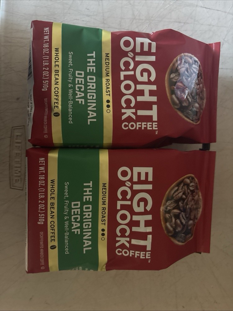 eight o’clock coffee whole bean decaf 18oz 2 pack 36oz total bb aug 27