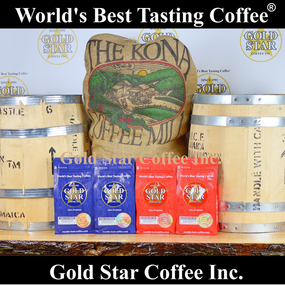 4 lbs Jamaica Jamaican Blue Mountain & Hawaii Kona Coffee – DARK ROAST Combo