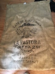 USED Green Coffee Burlap Bag Costa RIco