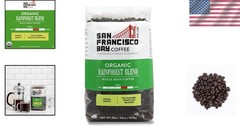 SF Bay Organic Whole Bean Coffee – 2LB Rainforest Blend, Kosher & Sustainable
