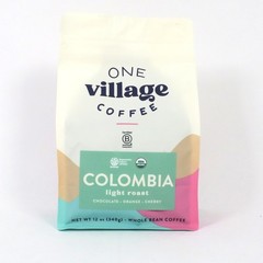 One Village Coffee, Colombia, Light Roast, Whole Bean, Organic 12 oz, BB: 3/2026