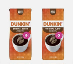 2 • Dunkin Original Medium Roast Whole Bean Coffee 12 oz Best By Date 11/21/2025