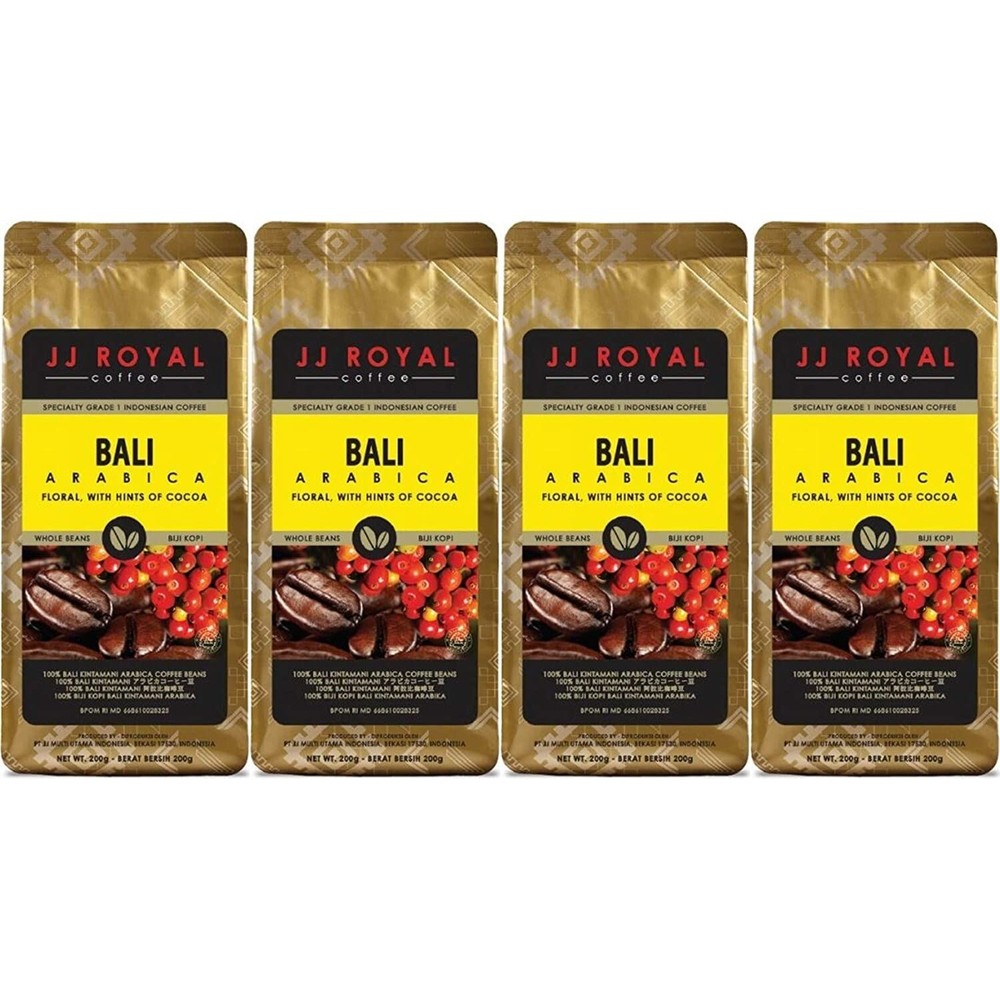 JJ Royal Coffee Indonesia Coffee Bali Arabica 200g Pack of 4