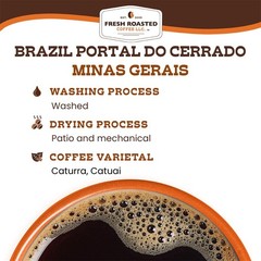 Brazil Minas Gerais Coffee, 2 LB 32 Oz Light Roast Kosher Whole Bean Bag New
