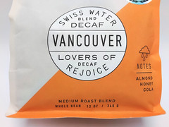 VERVE Coffee Roasters VANCOUVER Blend DECAF Medium Roast Whole Bean 12 oz