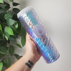 💚NEW🤍 Starbucks Iridescent Tumbler Set Green and White Unicorn Swirl Holiday