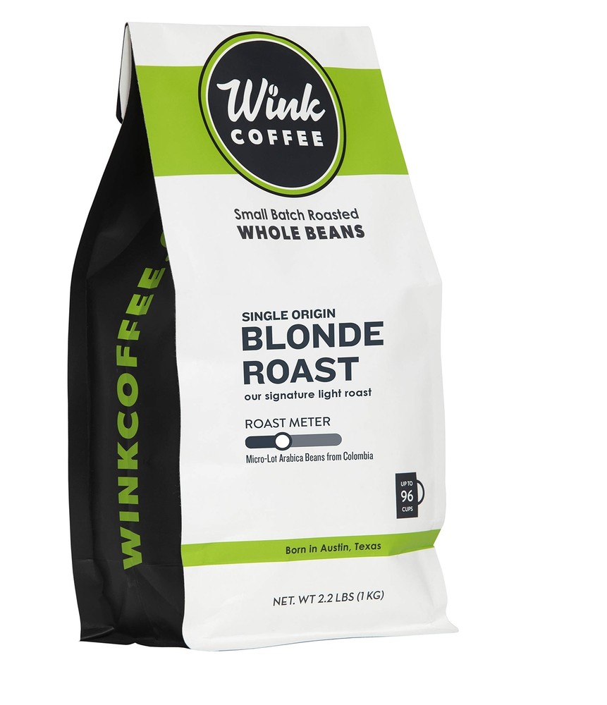 Wink Blonde Roast Whole Bean Coffee Large 2.2 Pound Bag 100% Arabica Coffee Bean
