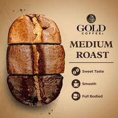 12 Oz Gold Coffee Kanaloa Premium House Blend Medium Roast Whole Bean