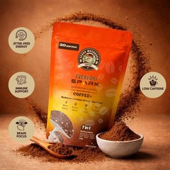Spark Organics Instant Mushroom Coffee – Gut Balance & Clean Energy Blend, 7.4oz