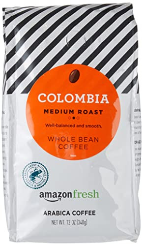 Fresh Colombia Whole Bean Coffee, Medium Roast, 12 Ounce (Pack of 3)