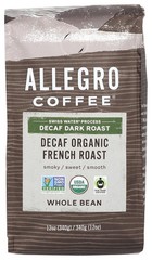 Decaf Organic French Roast Whole Bean Coffee 12 Ounce Pack