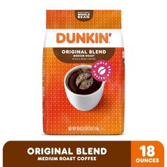 Dunkin Original Blend Medium Roast Whole Bean Coffee 18 oz Bag Fresh