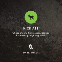 Coffee Kick Ass Dark Roast Whole Bean Certified Organic Fairtrade Kosher Coffee