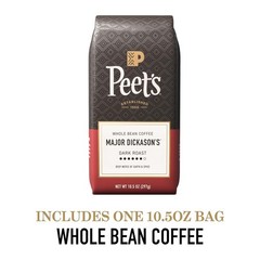 Peet’s Major Dickason’s Blend Dark Roast – 10.5 Ounce 100% Arabica Whole Beans