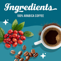 Coffee Blend Premium Medium Roast Whole Bean Coffee, Arabica, 1