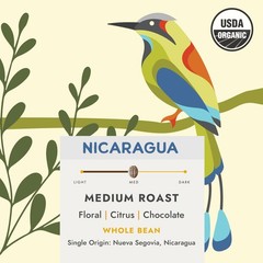 Organic Coffee – Nicaragua Medium Roast Whole Bean Coffee – 2 lb – Farmer Own…