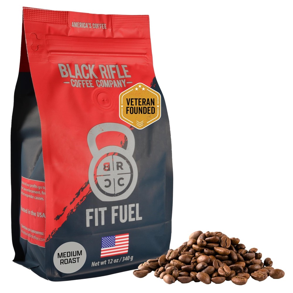 Black Rifle Coffee Company Fit Fuel, 12oz Bag, Whole Bean Medium Roast – Roas…