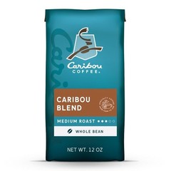 Caribou Coffee Caribou Blend Premium Medium Roast Whole Bean Coffee, Arabica, 12