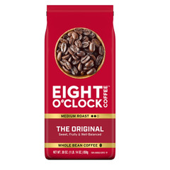 2 Bag Eight O’Clock The Original, Medium Roast, Whole Bean Coffee 30oz Bag