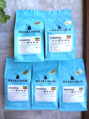 Heirloom Roastery Ethiopia Whole Bean Coffee 16 oz each (Lot of 5)