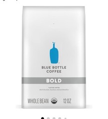 Blue Bottle Whole Bean Organic Coffee, Bold, Dark Roast, 12 Ounce bag