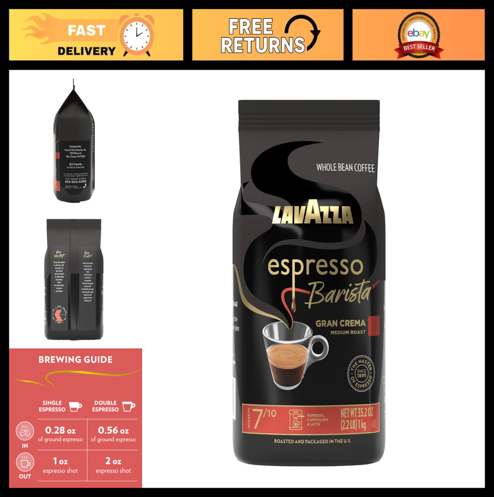 Premium Espresso Whole Bean Coffee Blend, Medium Roast, 2.2 LB – Rich Flavor & A