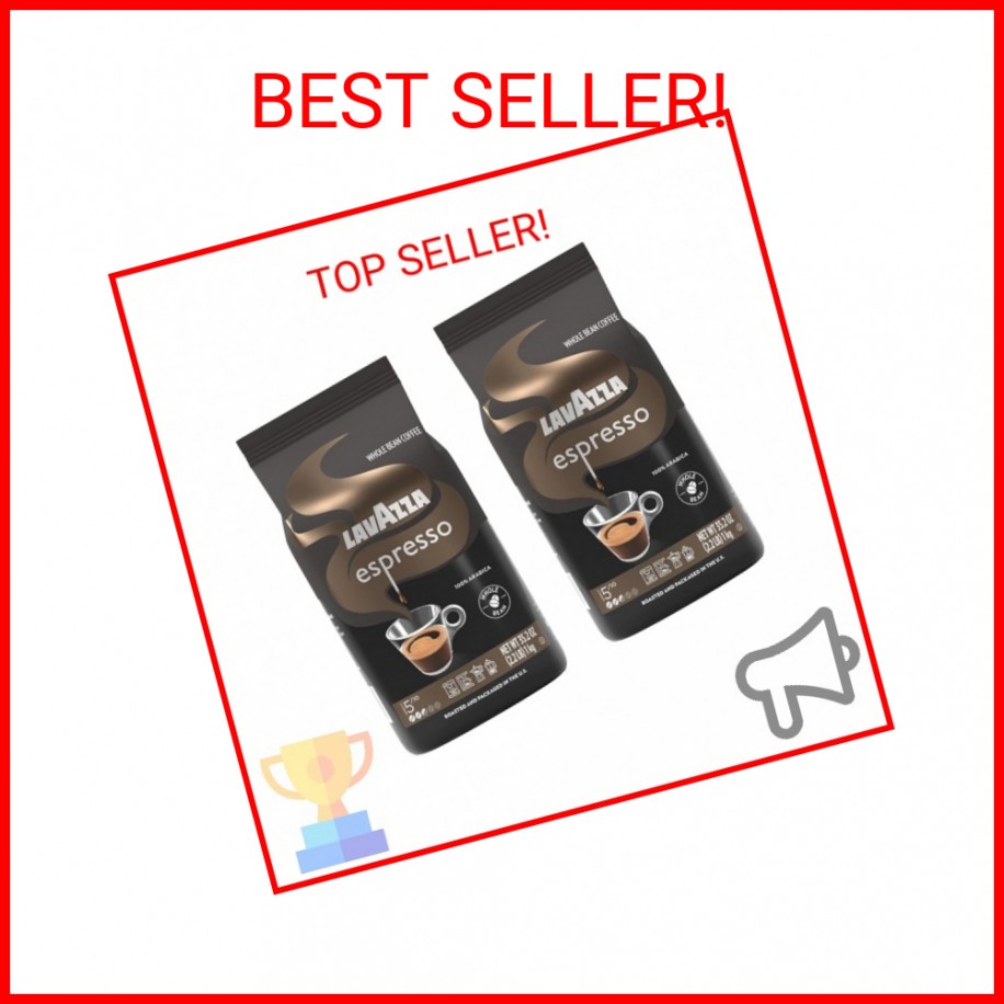 Lavazza Espresso Whole Bean Coffee, Medium Roast, 100% Arabica, 2.2 lb Bag (Pack