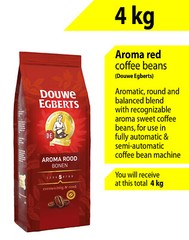 4kg Douwe Egberts & L’OR coffee beans, Aroma red, Decaf, Espresso, Intens, Mocca