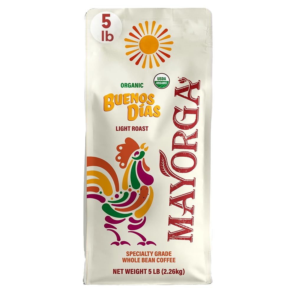 Mayorga Organic Coffee 5lb Buenos Dias – Light Roast Whole Bean Coffee Specia…