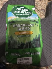 Green Mountain Coffee Roasters Breakfast Blend Whole Bean Coffee Bagged 180z